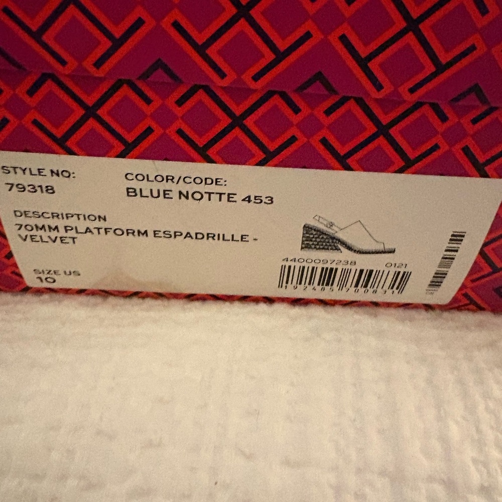 Tory Burch Dark Blue Velvet Sandals - Picture 2 of 7